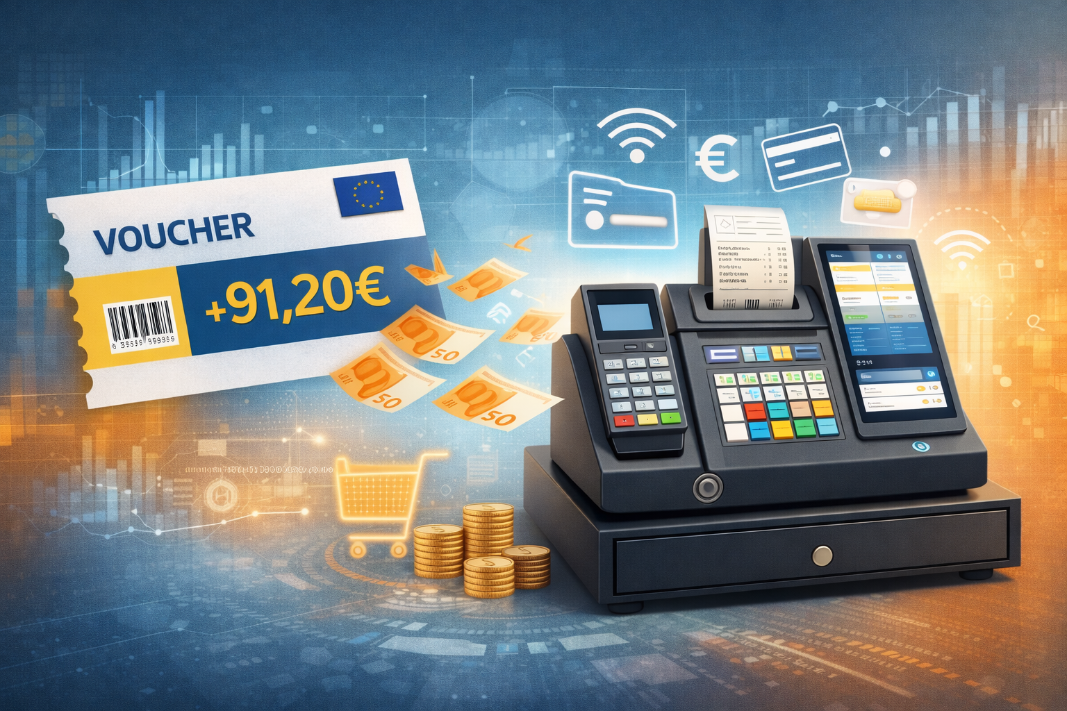 Ψηφιακός Μετασχηματισμός Επιχειρήσεων – Απόκτησε Ταμειακή Μηχανή με Voucher μόνο με 91,20€
