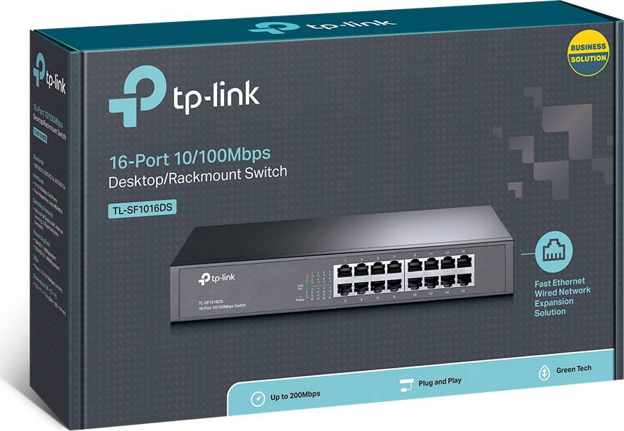 16-Port 10/100Mbps Desktop/Rackmount Switch