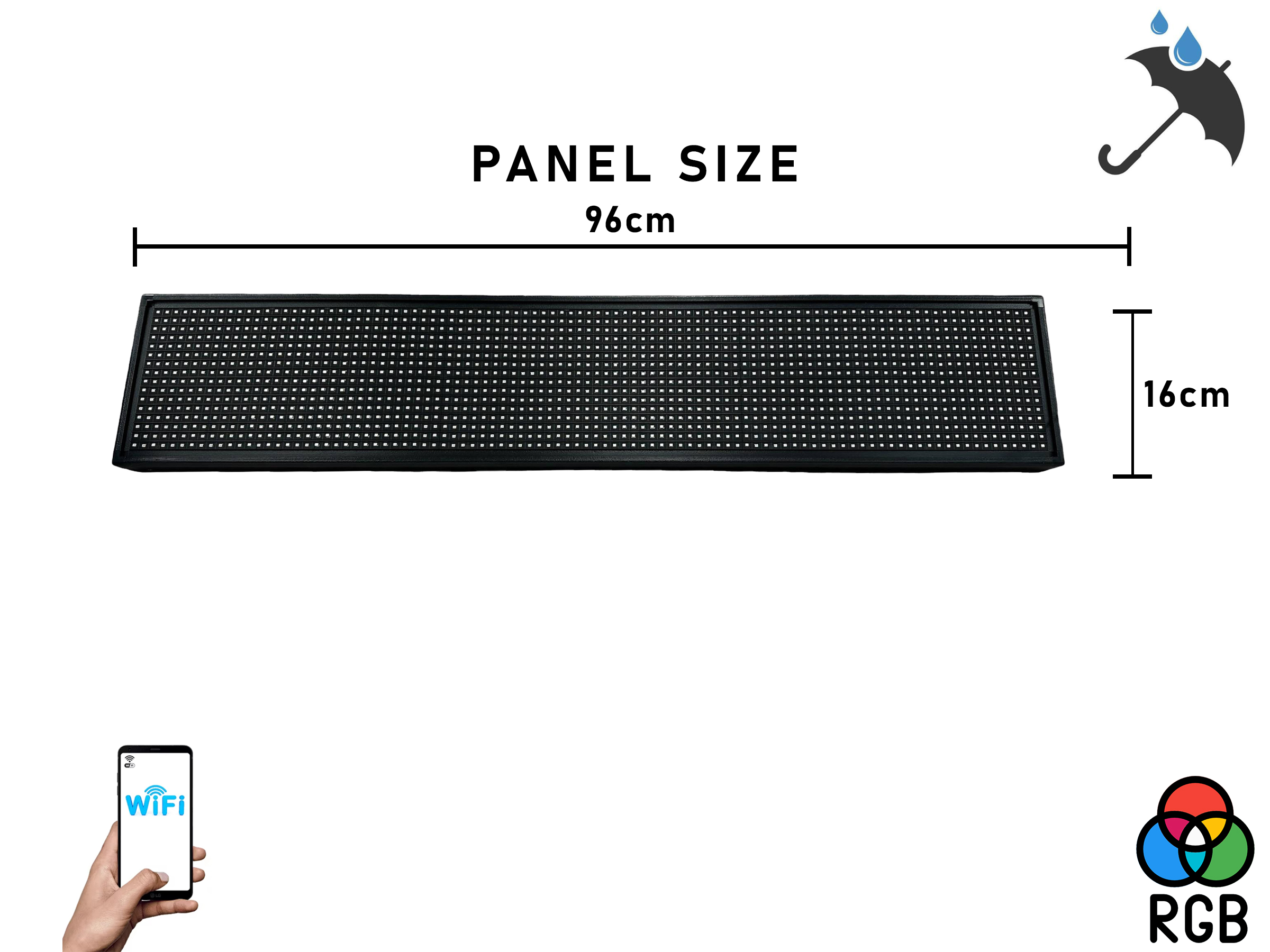 Πινακίδα LED WiFi Μονής Όψης - RGB