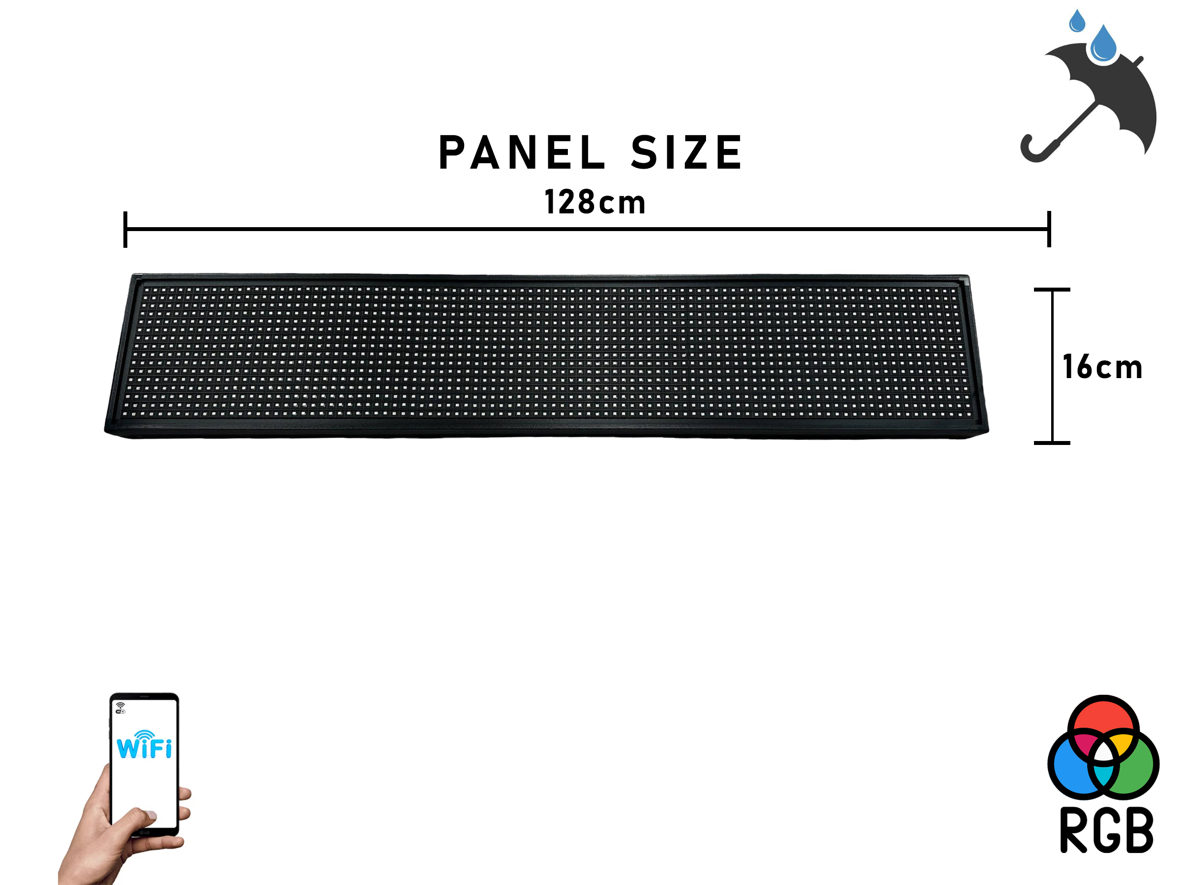 Πινακίδα LED WiFi Μονής Όψης - RGB